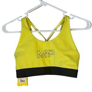 NWT MP Training Sports Bra Washed Yellow Green Band Size S